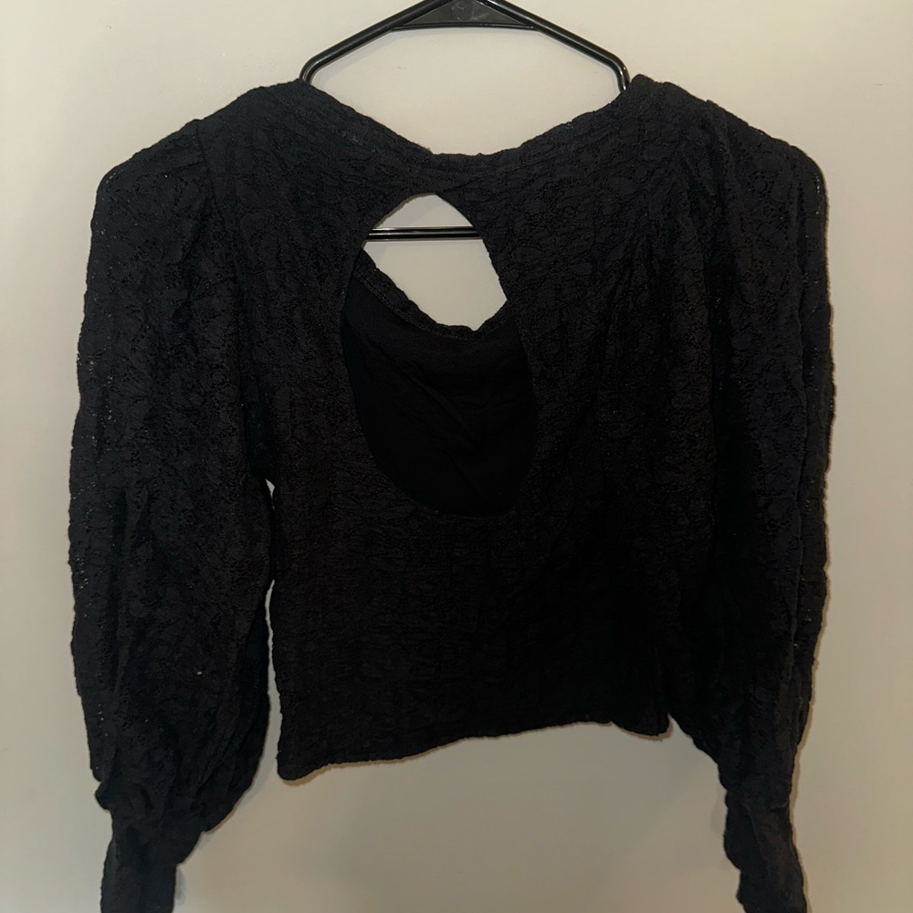 Free People Black Lace Blouse - Picture 4 of 4